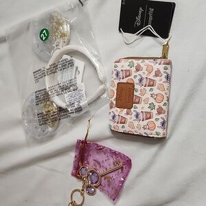 Disney 2024  Snowglobe Ears, Loungefly Stitch Wallet &  Jewel Keychain Key